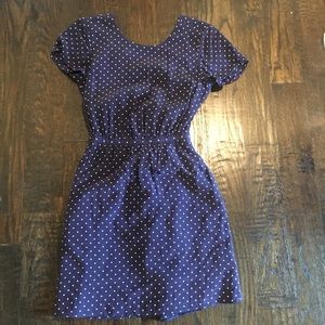 Madewell Short Navy Dress with Capped Sleeves